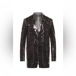 Rick Owens sequin blazer size 38 color Throat (dynamic beige/brown/gray/maroon)